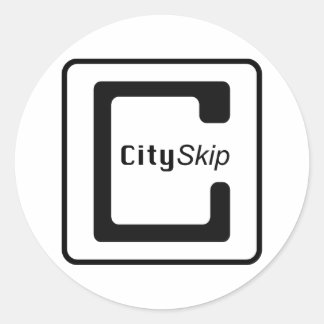 CitySkip Round-Sticker Runder Aufkleber