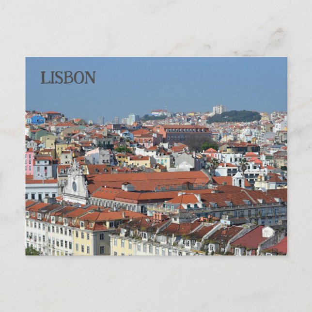 Cityview Lissabon Portugal Postkarte (Vorderseite)