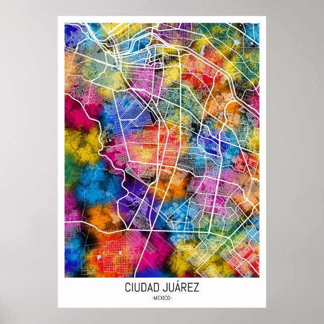 Ciudad Juárez Mexico Karte Poster (Vorne)