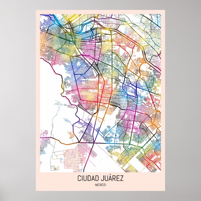 Ciudad Juárez Mexico Karte Poster (Vorne)