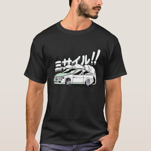 Civic EF Hatch Tuner Graphic  Auto Racing Car Driv T-Shirt (Vorderseite)