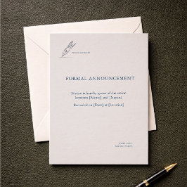 Civil Ceremony Registry Wedding Announcement Einladung