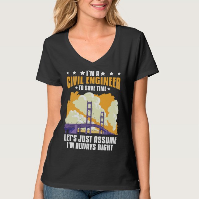 Civil Engineer Bridge Builder Engineering Student T-Shirt (Vorderseite)