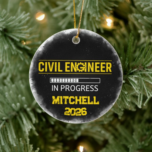 Civil Engineer In Progress Keramik Ornament (Baum)