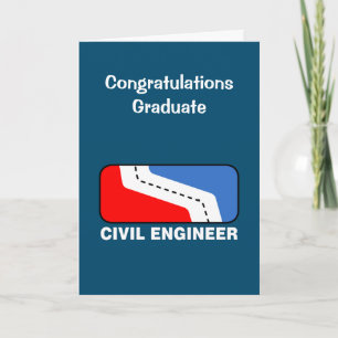 Civil Engineer League Graduation card Dankeskarte