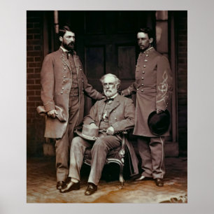CIVIL WAR GENERAL LEE and STAFF  1865 Poster