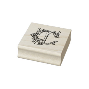 CJ Initials JC Monogram Gummi Ink Briefmarke Hochz Gummistempel
