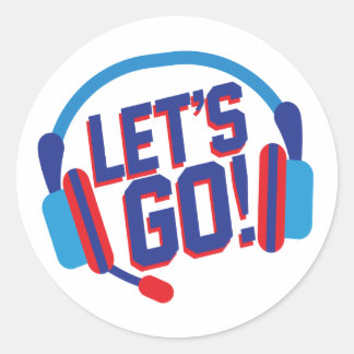 CK Gamer Let's Go! T-Shirt Runder Aufkleber