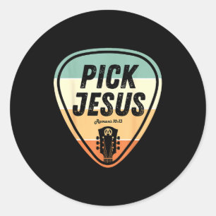 Ck Jesus-Shirt Lustige christliche Musik Gitarre C Runder Aufkleber