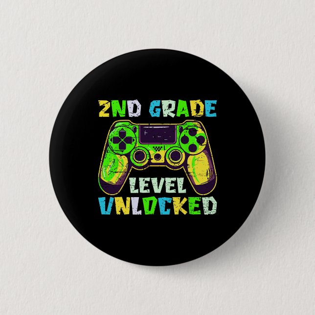 Ck To School 2nd Grade Boys Gamer First Day Second Button (Vorderseite)
