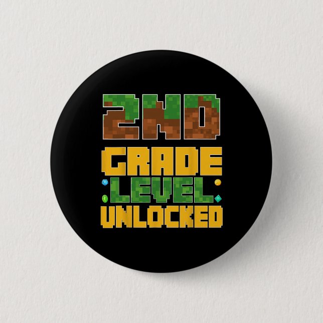 Ck To School 2nd Grade Boys Gamer First Day Second Button (Vorderseite)