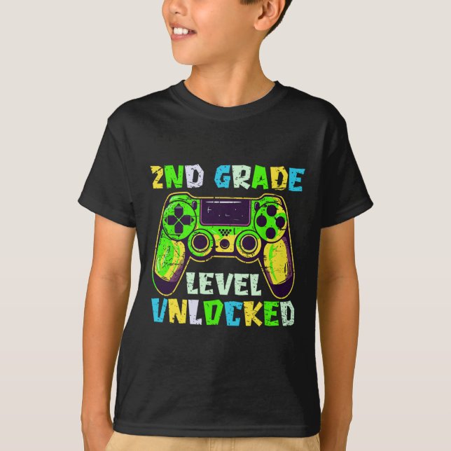 Ck To School 2nd Grade Boys Gamer First Day Second T-Shirt (Vorderseite)