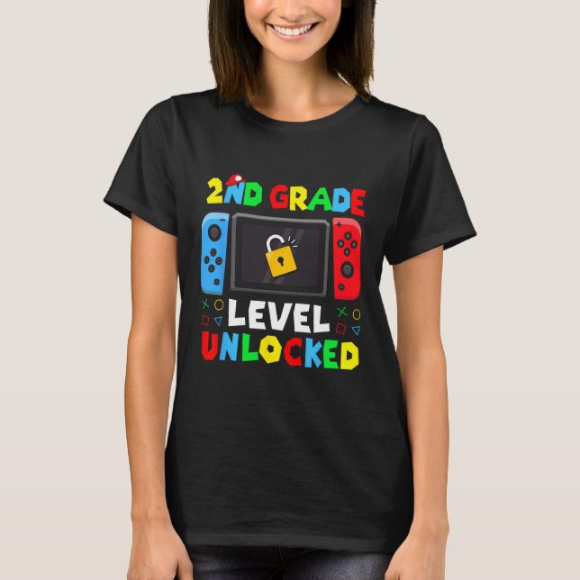 Ck To School 2nd Grade Level Unlocked Gamer Kids B T-Shirt (Vorderseite)