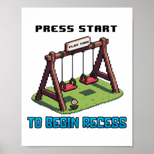 Ck to School Funny Gamer for Boys Girls Kinder Pre Poster
