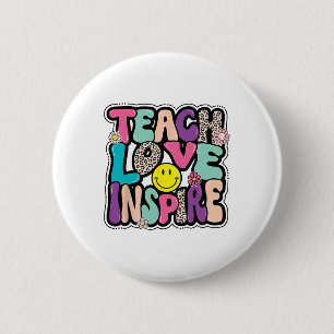 Ck to School Teach Liebe Inspirierte Retro Teacher Button