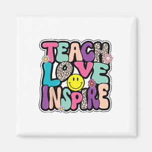 Ck to School Teach Liebe Inspirierte Retro Teacher Magnet