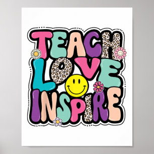 Ck to School Teach Liebe Inspirierte Retro Teacher Poster
