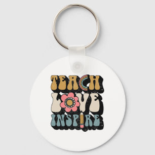 Ck to School Teach Liebe Inspirierte Retro Teacher Schlüsselanhänger