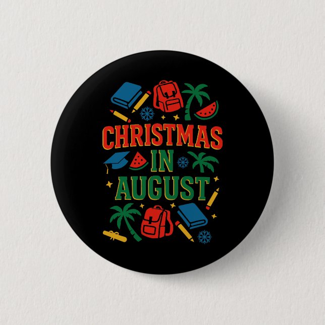 Ck to School Xmas Palm Tree Abschluss Weihnachten  Button (Vorderseite)