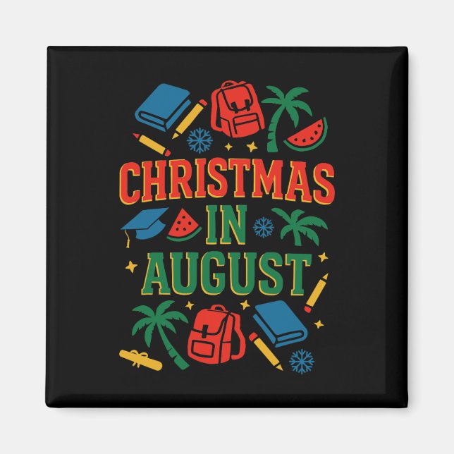 Ck to School Xmas Palm Tree Abschluss Weihnachten  Magnet (Vorne)