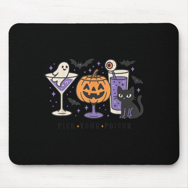 Ck Your Ison Halloween Schwarze Katze Kürbis Geist Mousepad (Vorne)
