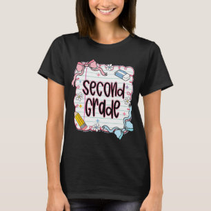 Ck Zur Schule Coquette-Schleife Zweitklässler-Lehr T-Shirt