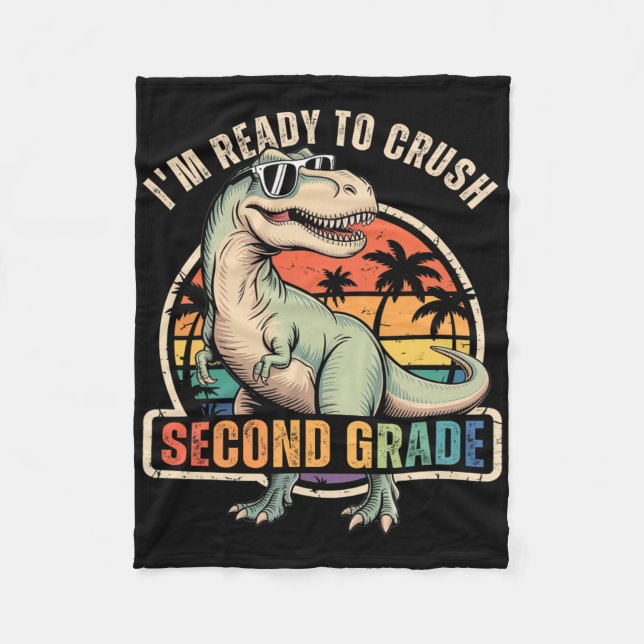Ck Zur Schule Dinosaurier-Junge Ich Bin Bereit Zur Fleecedecke (Vorderseite)