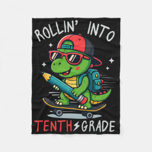Ck Zur Schule Rollt In Die 10. Klasse T-Rex Skateb Fleecedecke
