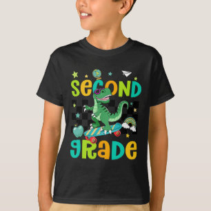 Ck Zurück Zur Schule Rollt In Die 2. Klasse T-Rex  T-Shirt