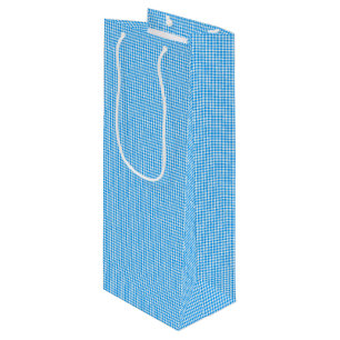 CKC-Gingham 1-Pastel Blue-White-WINE GIFT BAG Geschenktüte Für Weinflaschen