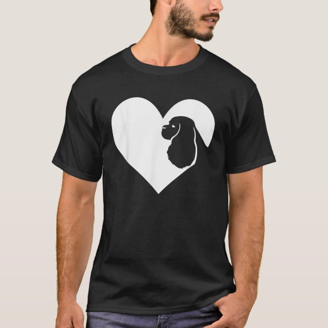 CKC Heart Silhouette Cavalier King Charles Spaniel T-Shirt (Vorderseite)