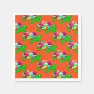 CKC Lil Glass Turtle Orange Paper Party Napkins Serviette