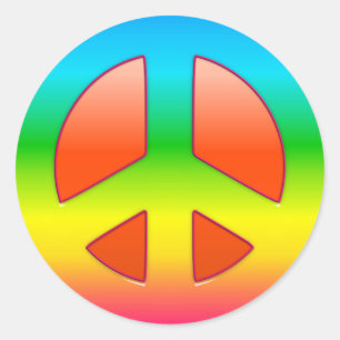 CKC-Peace Symbol 01-Round Stickers/Siegel Runder Aufkleber