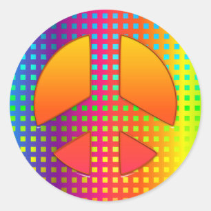 CKC-Peace Symbol 03-Round Stickers/Siegel Runder Aufkleber