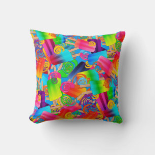 CKC Popsicle Wirbel, Blue-SQ-THROW PILLOW Kissen