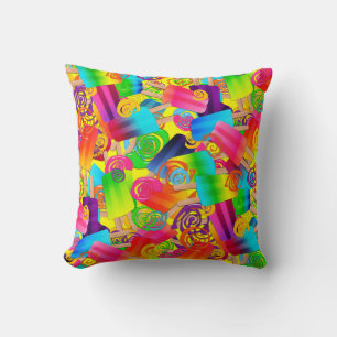 CKC Popsicle Wirbel, Gelb-SQ-HALBPILLOW Kissen