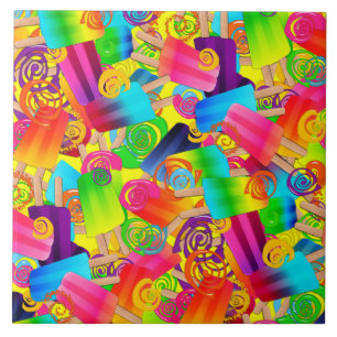 CKC Popsicle Wirbel Gelbe-Quadrat TILE L Fliese