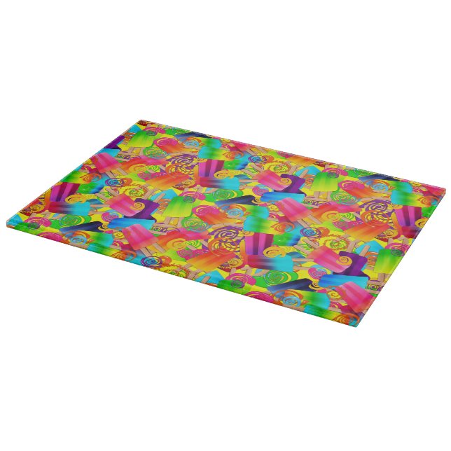CKC Popsicle Wirbel-Yellow-11x8 Cutting Board Schneidebrett (Ecke)