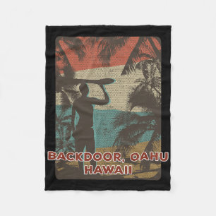 Ckdoor Oahu Hawaii Vintage Surfen Strand Kokosnuss Fleecedecke