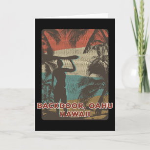 Ckdoor Oahu Hawaii Vintage Surfen Strand Kokosnuss Karte