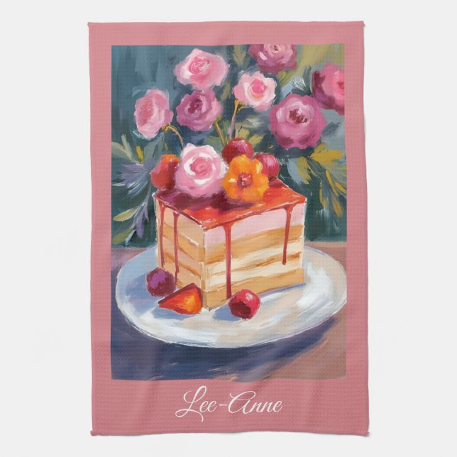 Cke & Flowers Wasserfarbe – gemütliche Dekoration Geschirrtuch (Vertikal)