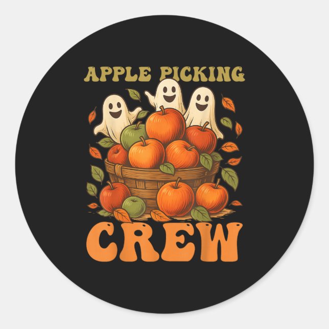 Cking Crew Cking Squad Niedlich Boo Halloween Runder Aufkleber (Vorderseite)