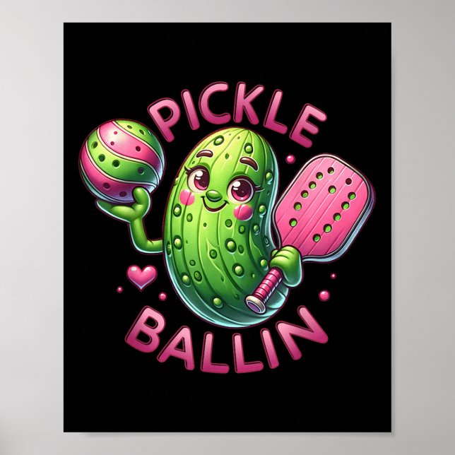 Ckle Ballin Cute Ckleball Women Girls Ckleball Lov Poster (Vorne)