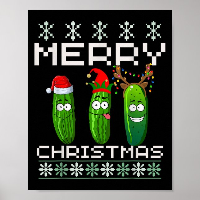 Ckle Lover Xmas Lighting Santa Ugly Ckle Christmas Poster (Vorne)