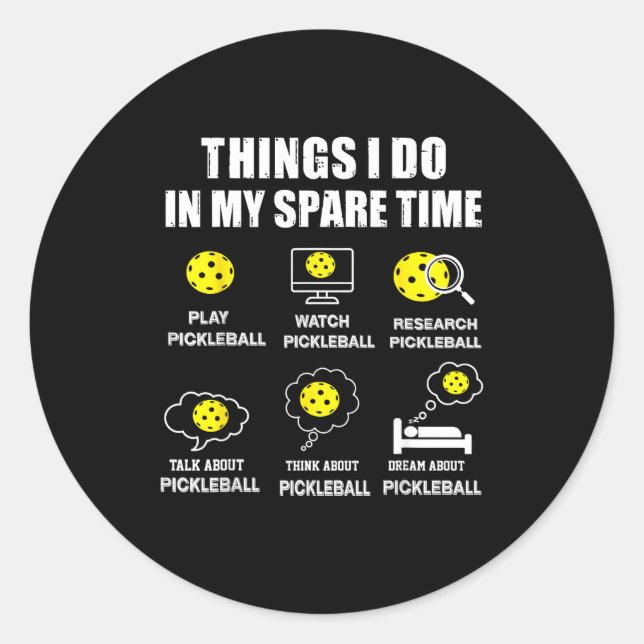 Ckleball Things I Do In My Spare Time, Funny Ckleb Runder Aufkleber (Vorderseite)