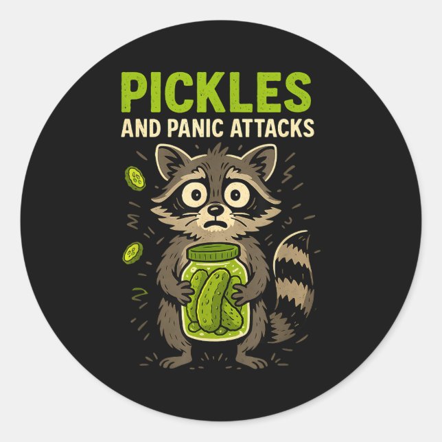 Ckles And Panic Attacks Raccoon Trash Panda Funny  Runder Aufkleber (Vorderseite)