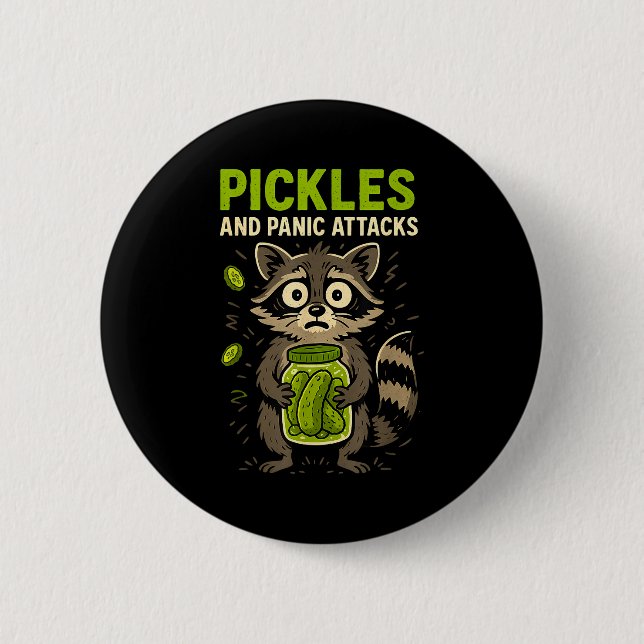 Ckles und Panikattacken Waschbär Funny  Button (Vorderseite)
