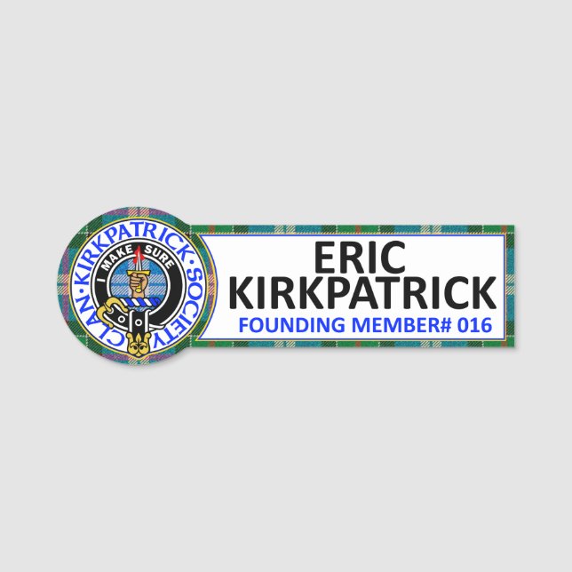 CKS NAME BADGE #016 ERIC KIRKPATRICK NAMENSSCHILD (Vorderseite)