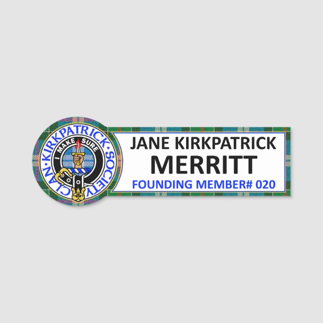 CKS NAME BADGE #020 Jane Kirkpatrick Merritt Namensschild (Vorderseite)