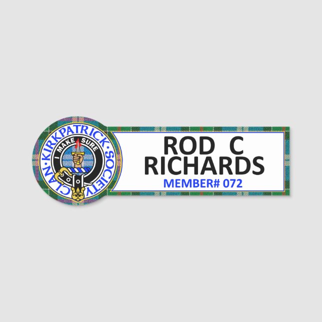CKS Name Badge for ROD C RICHARDS Namensschild (Vorderseite)